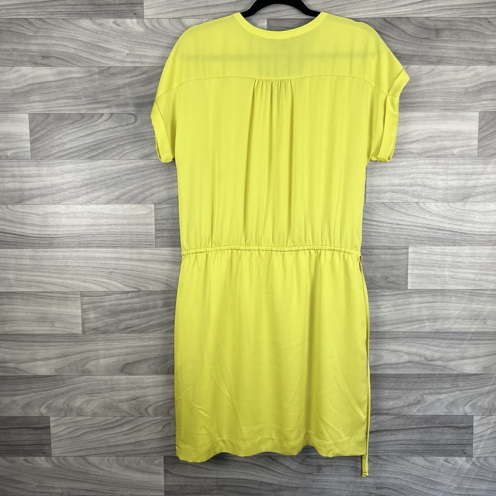 Banana Republic Dress Womens M Yellow Short Sleeve Knee Lenght Bright Tie Waist - Picture 10 of 12